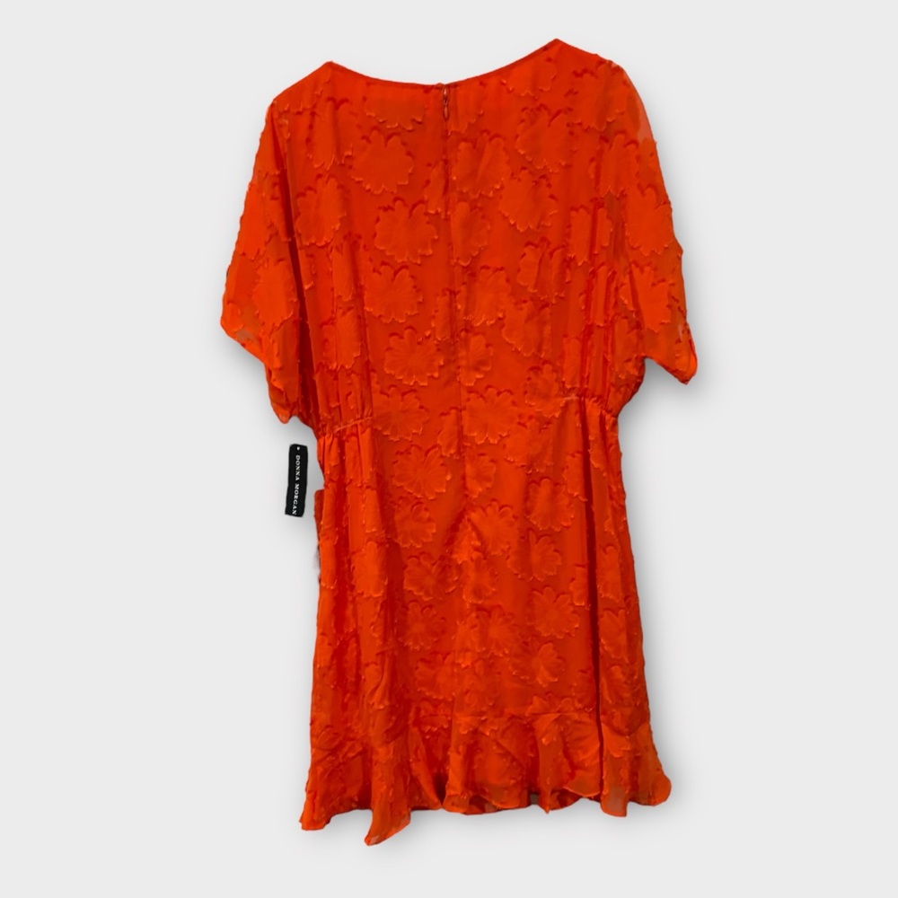 Donna Morgan Women's Boat Neck Kimono Sleeve Ruffle Hem Dress Size 16 - Picture 7 of 7
